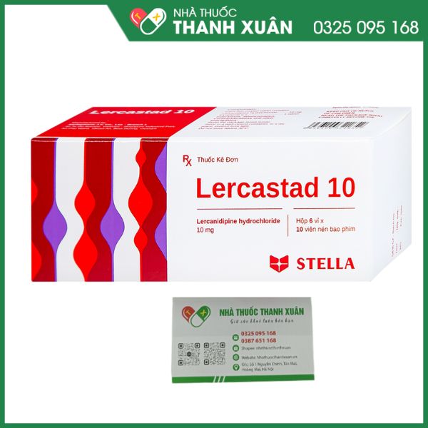 Lercastad 10 trị tăng huyết áp nguyên phát